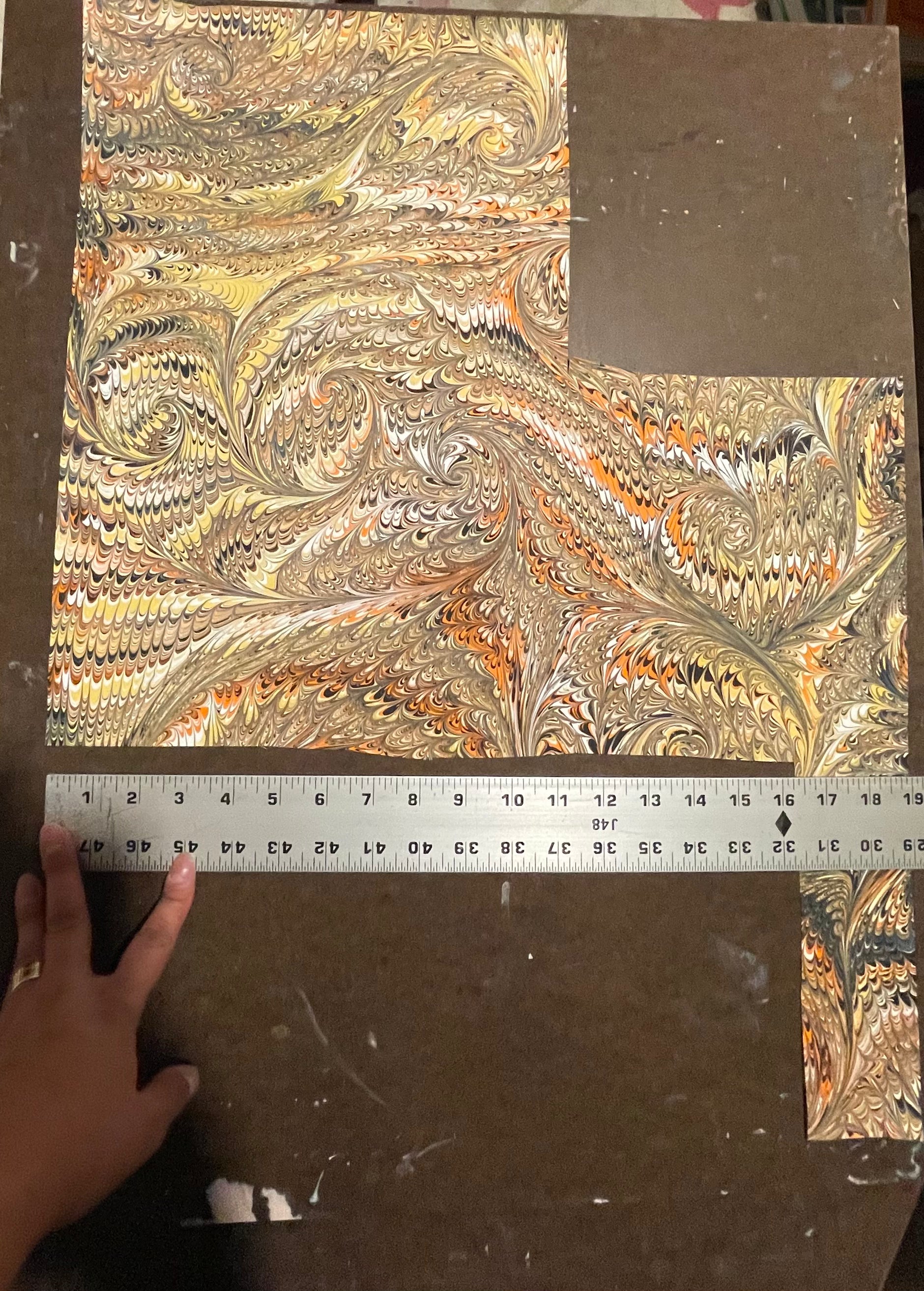 Halloween Marbled Paper Half Sheet