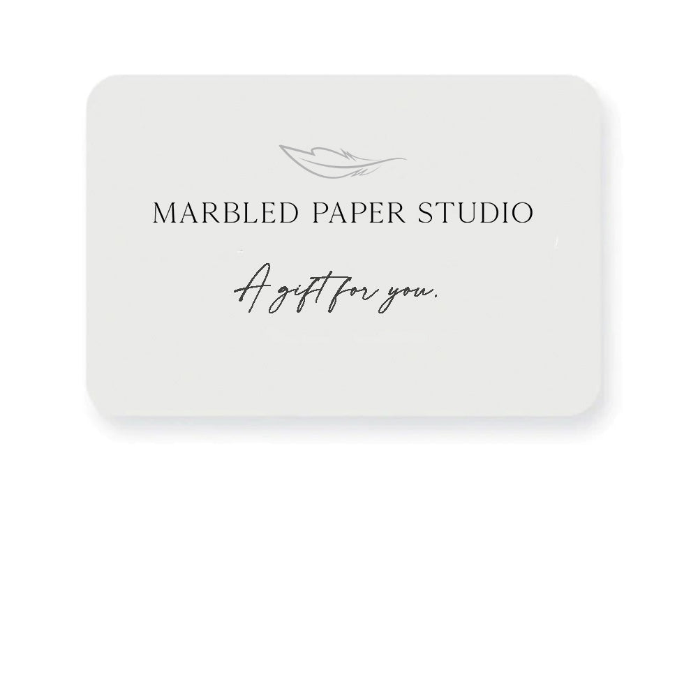 Gift cards from Marbled Paper Studio are perfect for gifting and special occasions.