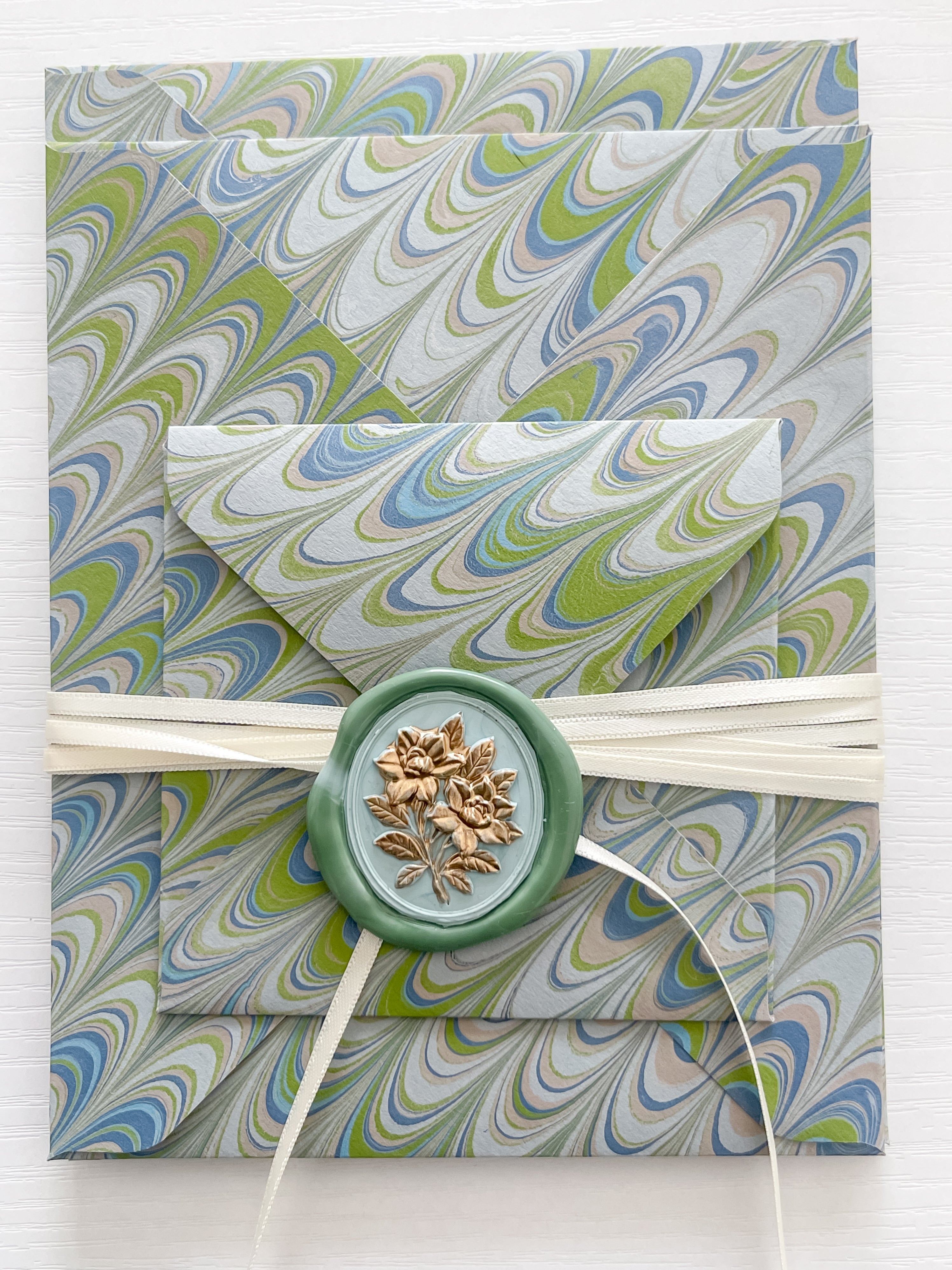 Marbled Envelope Set with Gardena Seal