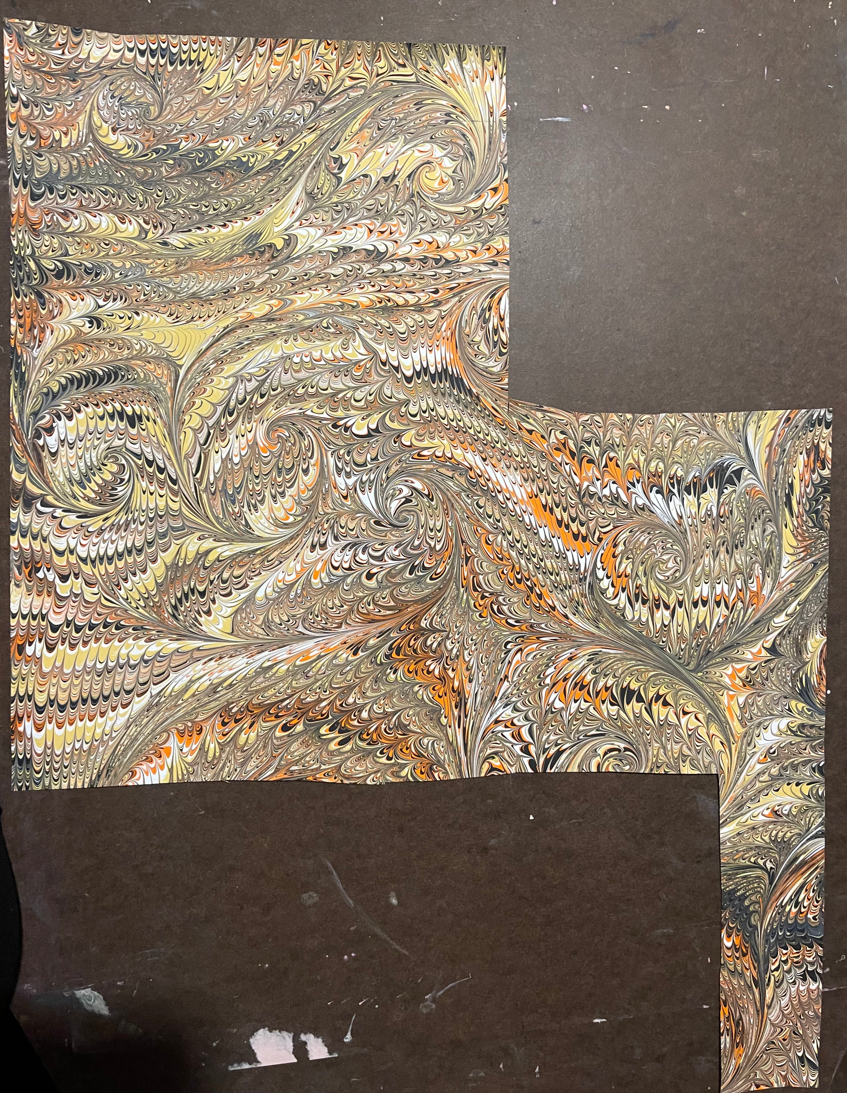 Halloween Marbled Paper Half Sheet