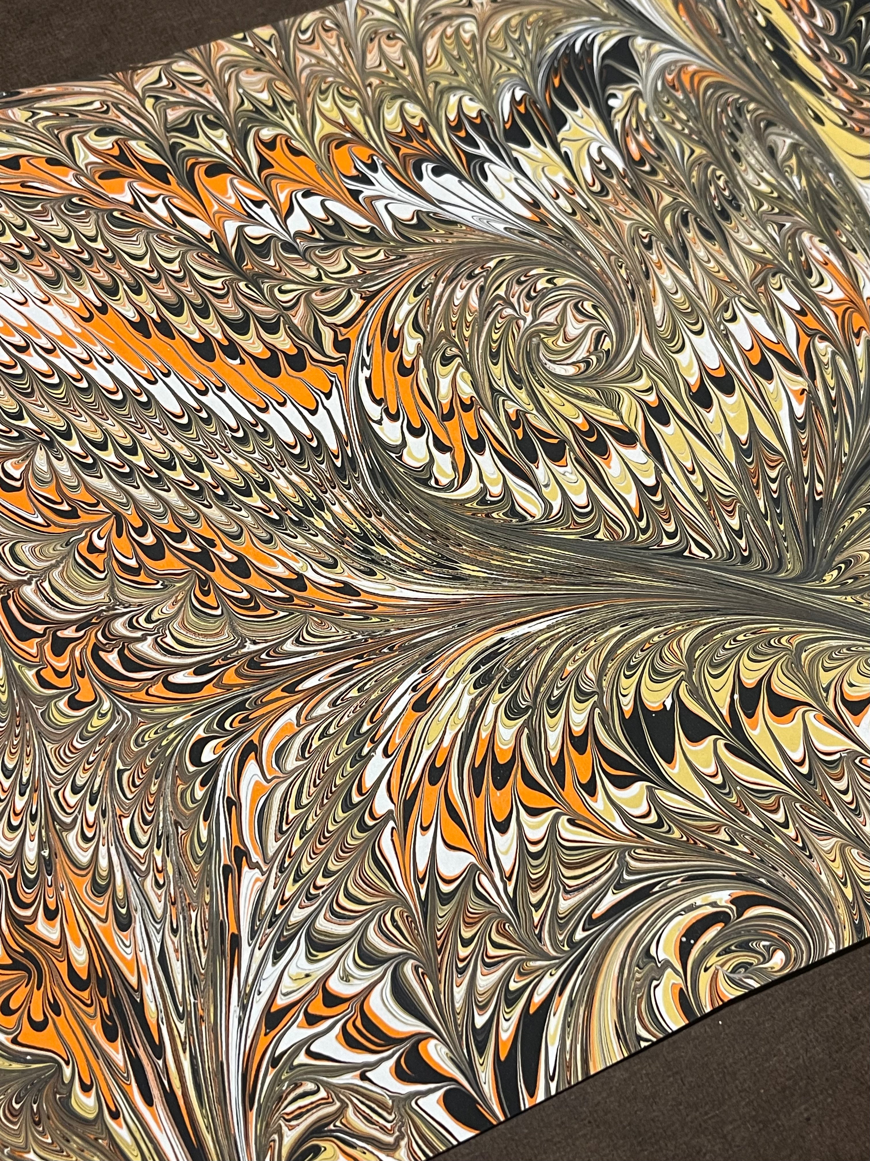 Halloween Marbled Paper Half Sheet