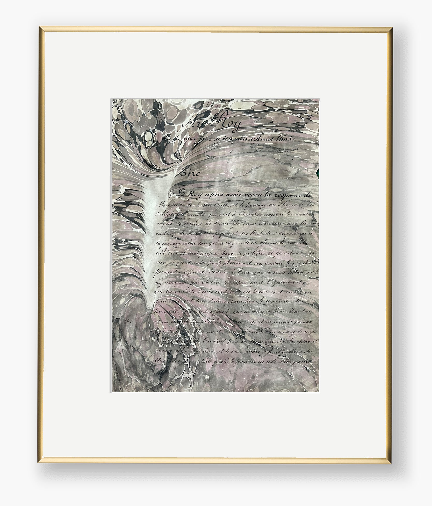 Antique French Document Ghost Image