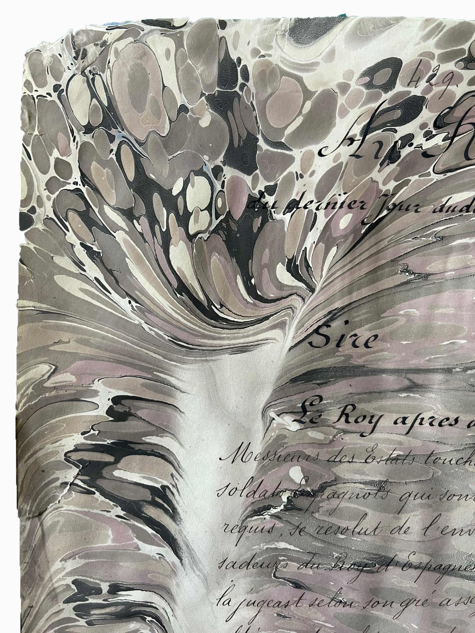 Antique French Document Ghost Image