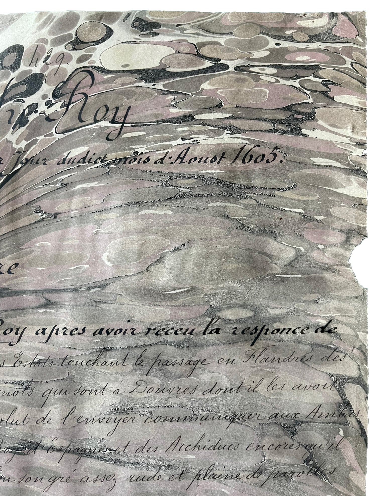 Antique French Document Ghost Image