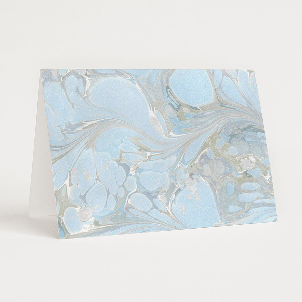 The 'Aquatic Elegance' notecard, showcasing a captivating blue pattern that exudes sophistication and charm, perfect for personalized messages and greetings.