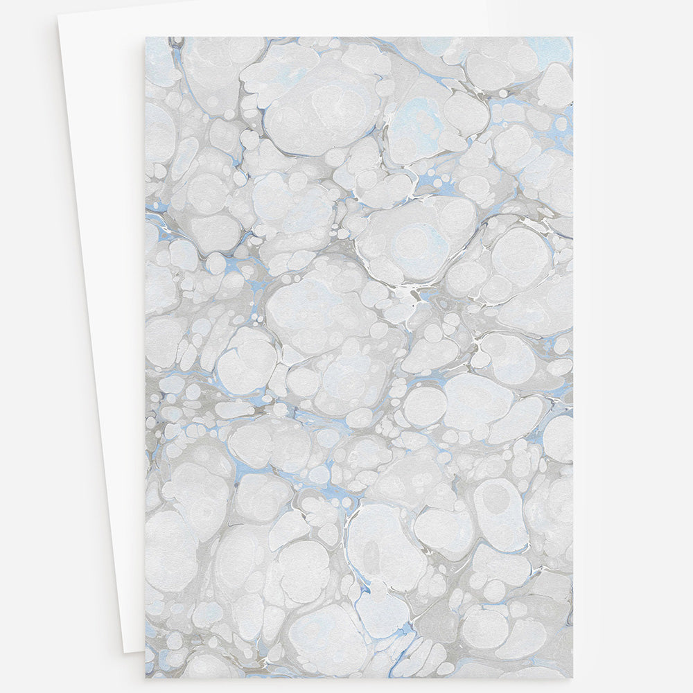 Notecards with an elegant gray and blue stone pattern, perfect for sophisticated correspondence and personal messages.