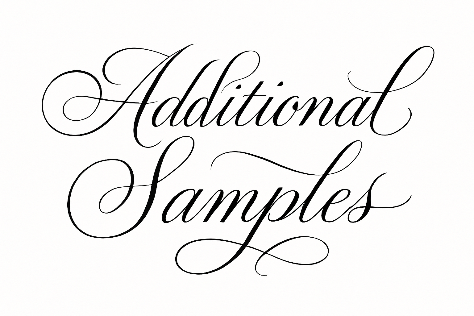 text saying Additional Samples in cursive calligraphy